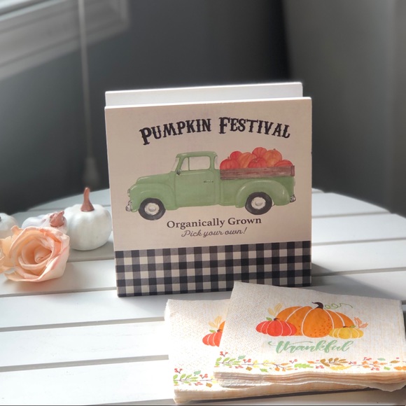 NWT Fall Farmhouse Napkin Holder - Picture 2 of 4